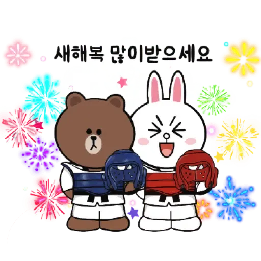Happy New Year Taekwondo BROWN & FRIENDS (新年) (1) - Sticker