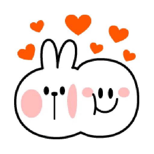 Rabbit Smile Emoji - Sticker 3