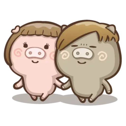 Fat pig couple - Sticker 5