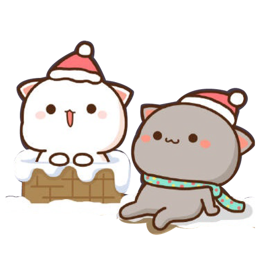 Mochi Mochi Peach Cat - Christmas - Sticker