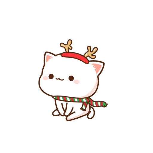 Mochi Mochi Peach Cat - Christmas - Sticker