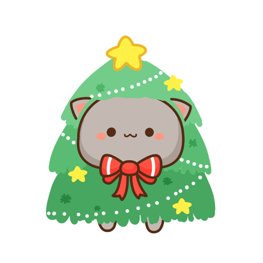 Mochi Mochi Peach Cat - Christmas - Sticker