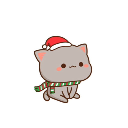 Mochi Mochi Peach Cat - Christmas - Sticker