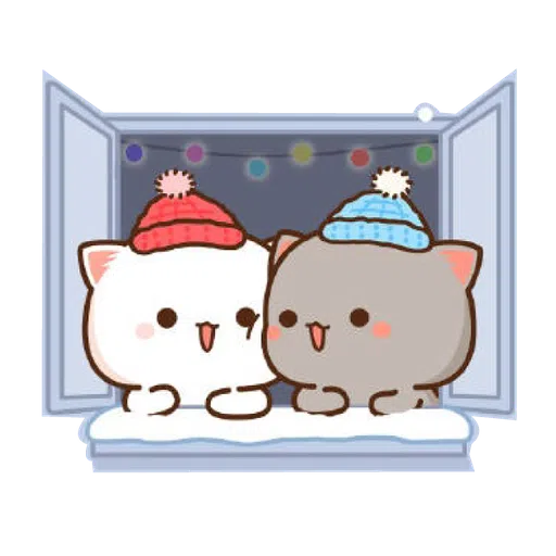 Mochi Mochi Peach Cat - Christmas- Sticker