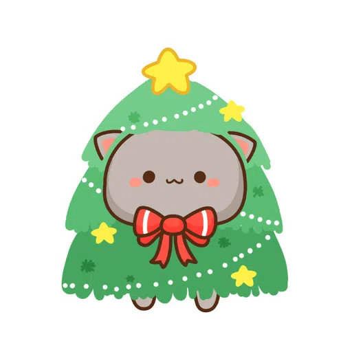 Mochi Mochi Peach Cat - Christmas - Sticker 4