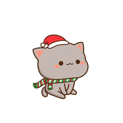 Mochi Mochi Peach Cat - Christmas - Sticker 2